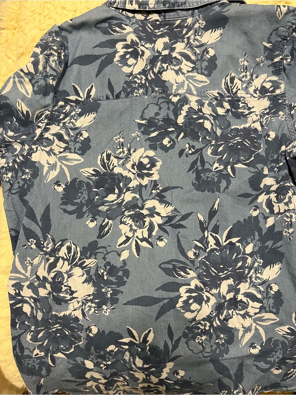 Denim&Co Blue Floral Button-Down Shirt